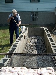 Spread Coals in Pit